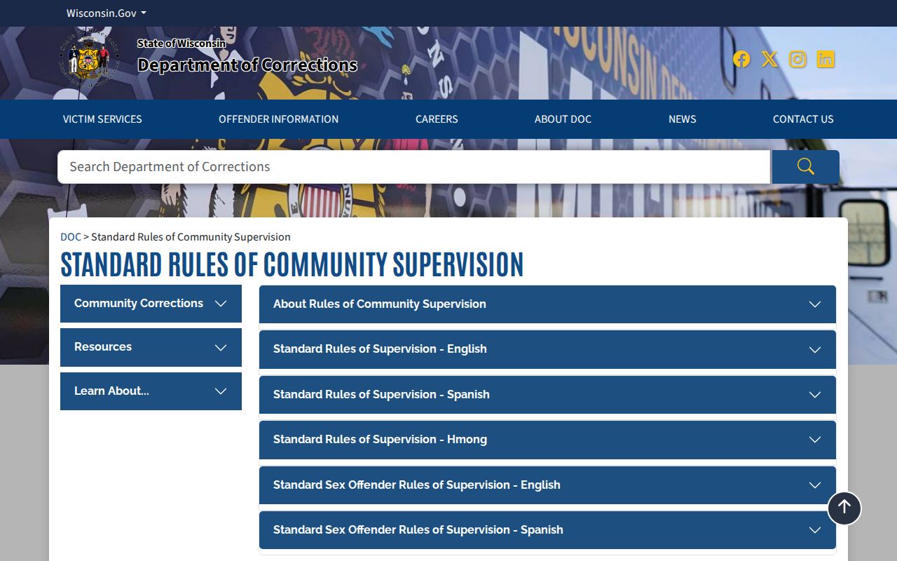 Racine County sex offender registry and Wisconsin supervision rules