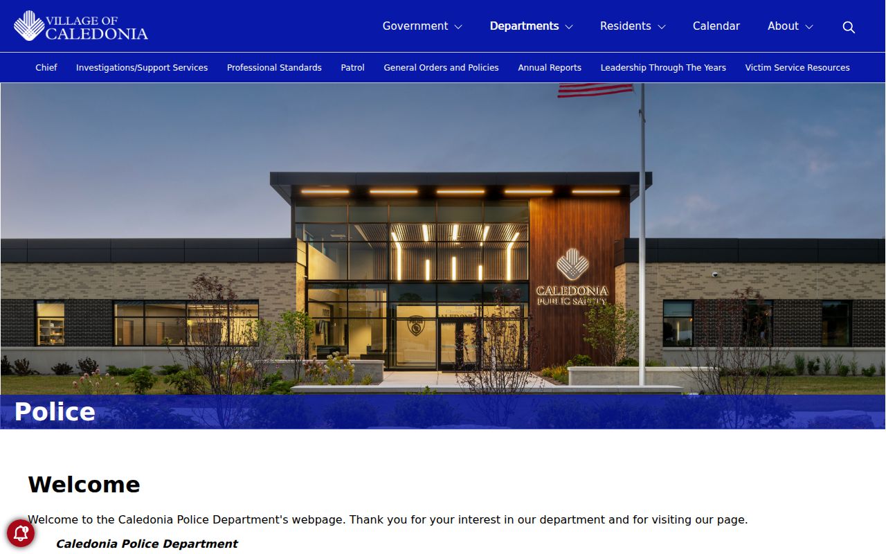 Caledonia criminal records phone and email channels on the official police page