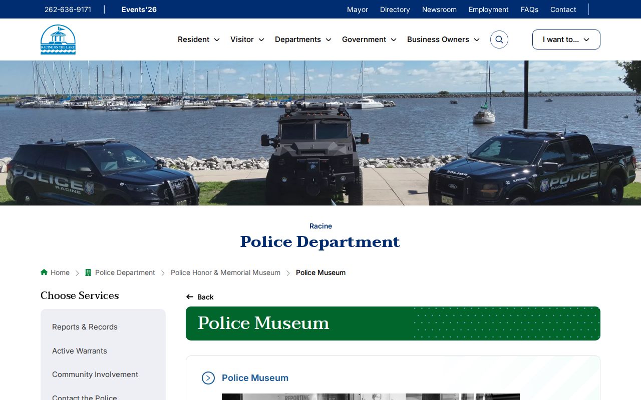 Racine Police records service and criminal history context