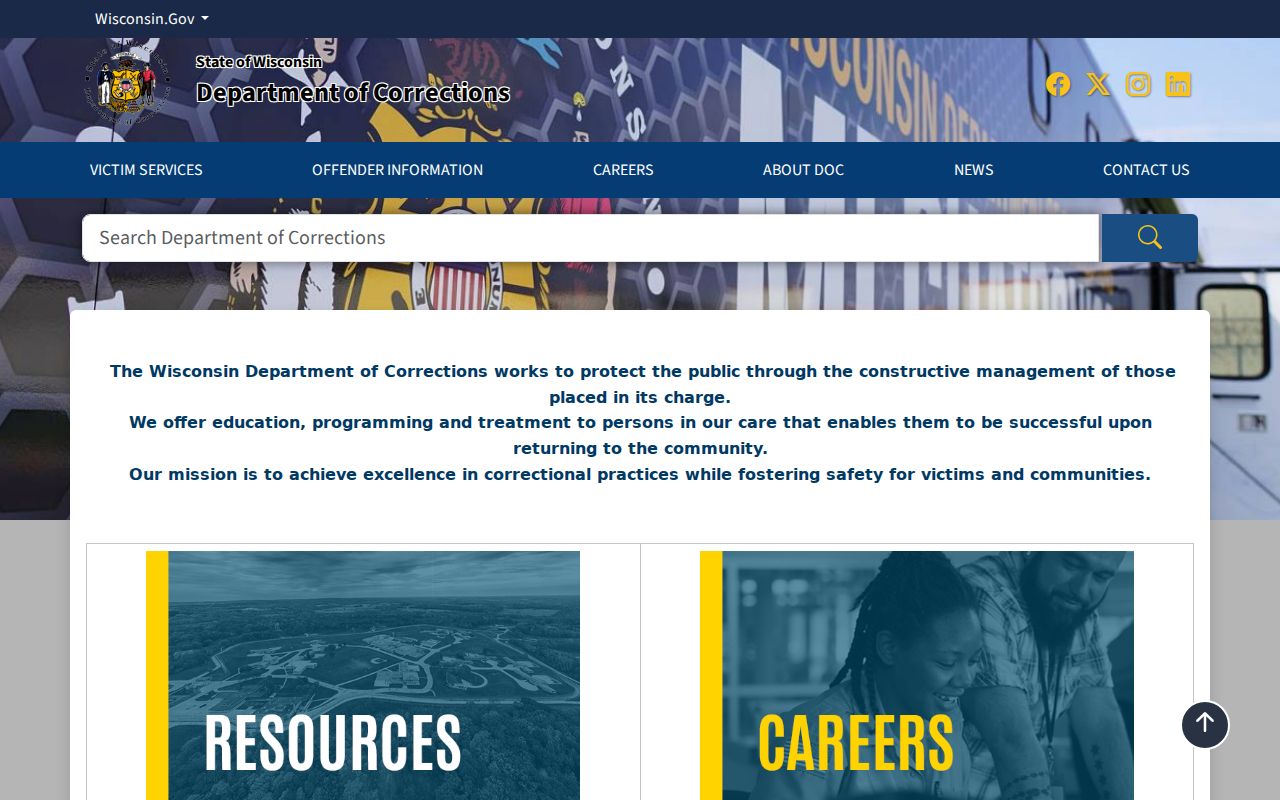 Wisconsin DOC contact routes for Racine County criminal records